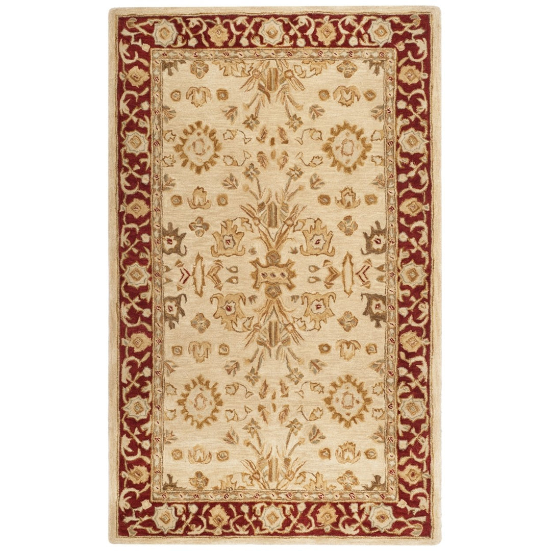 SAFAVIEH Anatolia AN551A Handmade Ivory / Red Rug Image 7