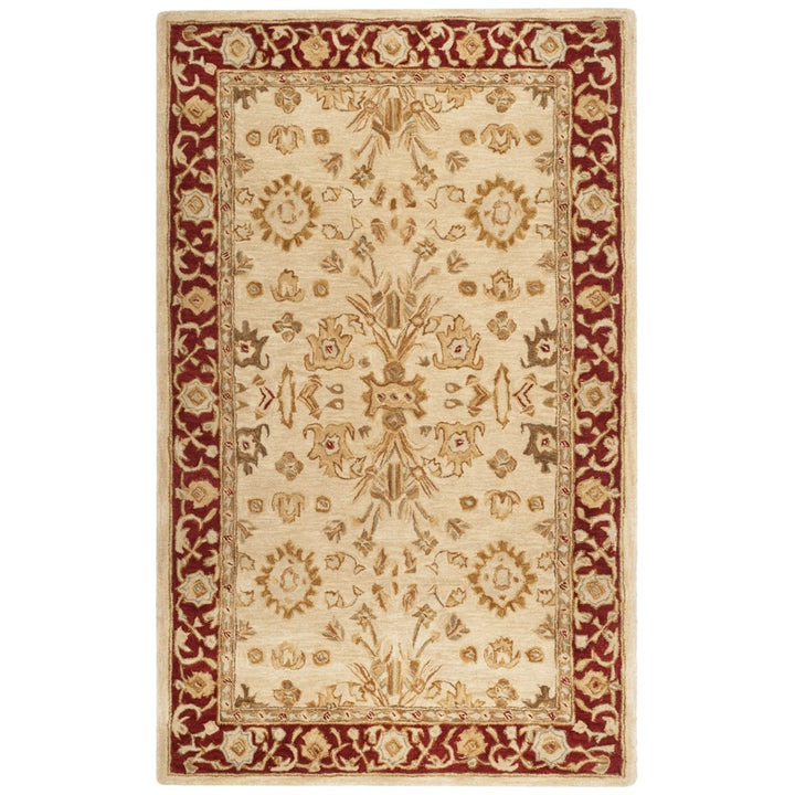 SAFAVIEH Anatolia AN551A Handmade Ivory / Red Rug Image 7