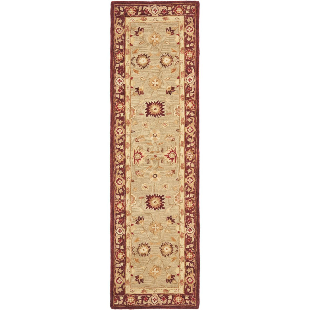 SAFAVIEH Anatolia AN556A Handmade Sage / Burgundy Rug Image 5