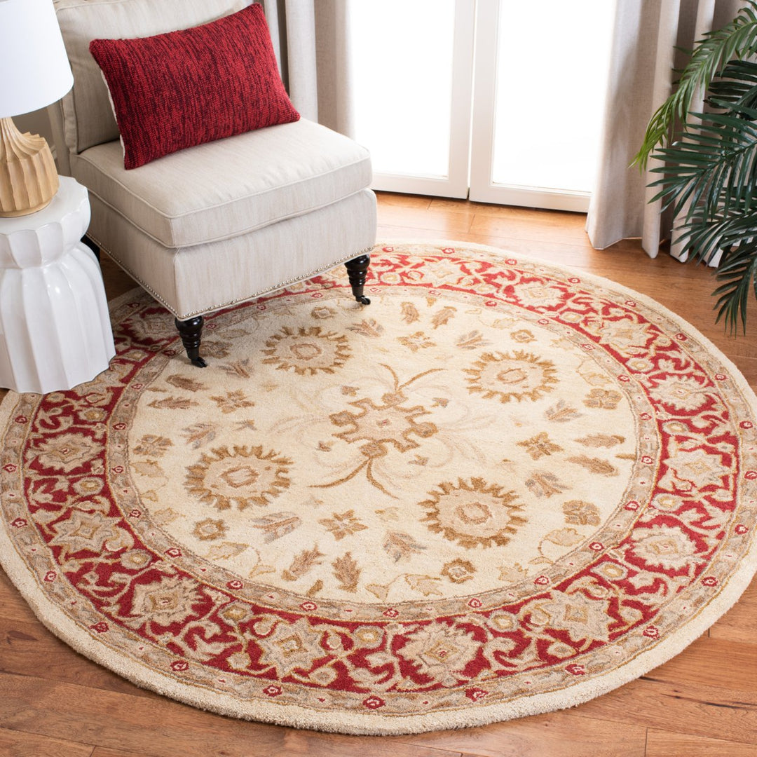 SAFAVIEH Anatolia AN551A Handmade Ivory / Red Rug Image 9