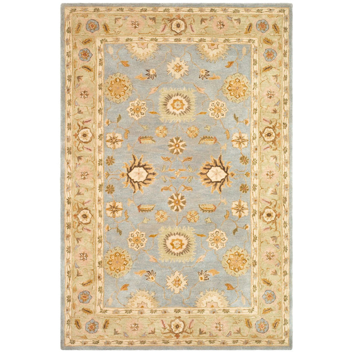 SAFAVIEH Anatolia AN556B Handmade Light Blue / Sage Rug Image 1