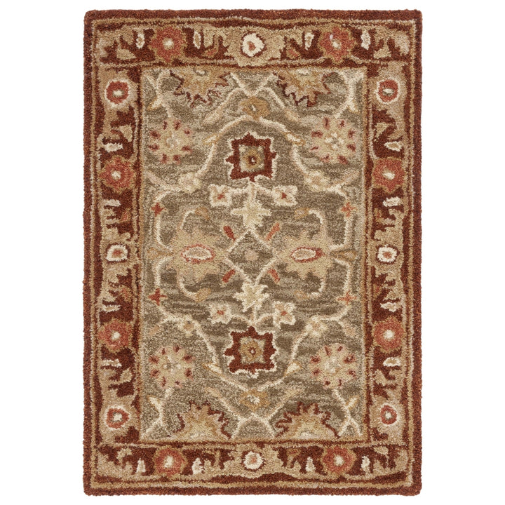 SAFAVIEH Anatolia AN556A Handmade Sage / Burgundy Rug Image 8