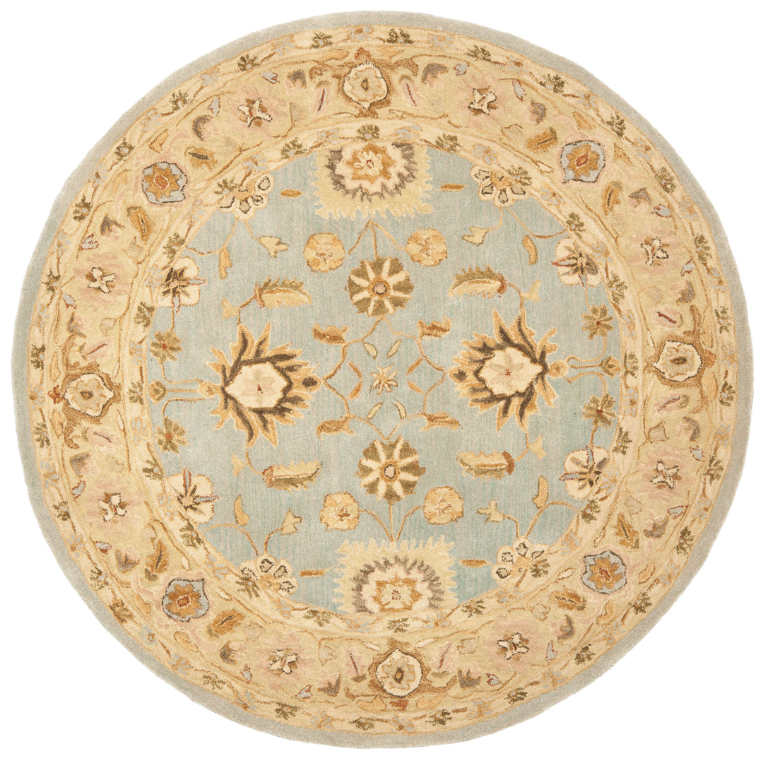 SAFAVIEH Anatolia AN556B Handmade Light Blue / Sage Rug Image 4