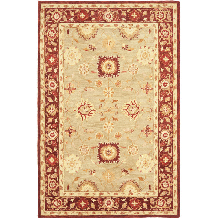 SAFAVIEH Anatolia AN556A Handmade Sage / Burgundy Rug Image 11