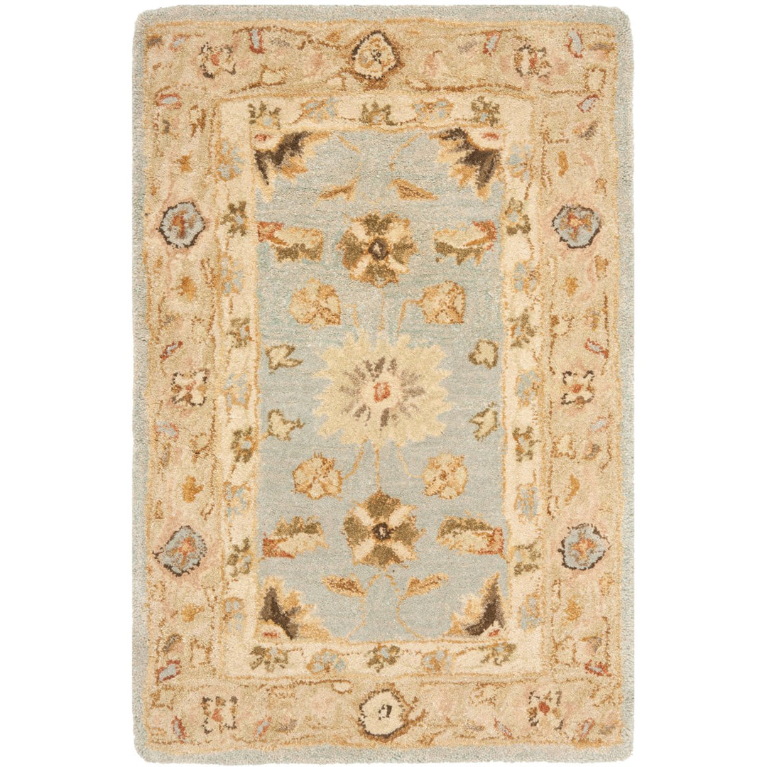 SAFAVIEH Anatolia AN556B Handmade Light Blue / Sage Rug Image 1