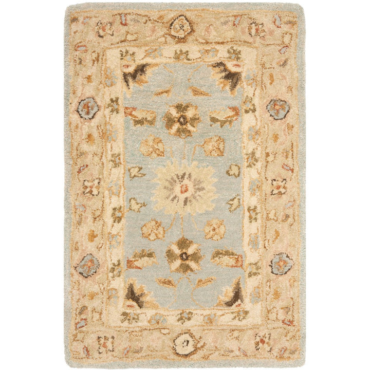 SAFAVIEH Anatolia AN556B Handmade Light Blue / Sage Rug Image 1