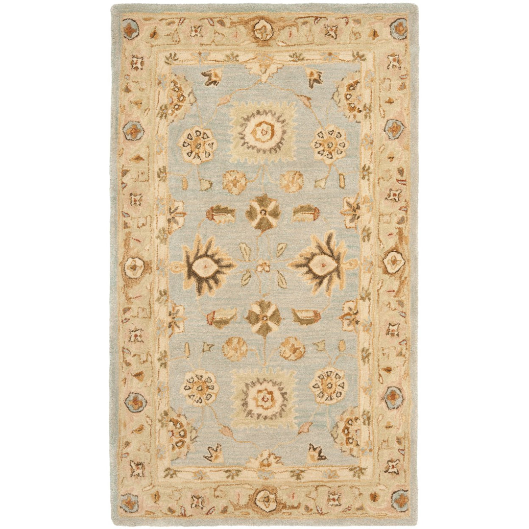 SAFAVIEH Anatolia AN556B Handmade Light Blue / Sage Rug Image 1