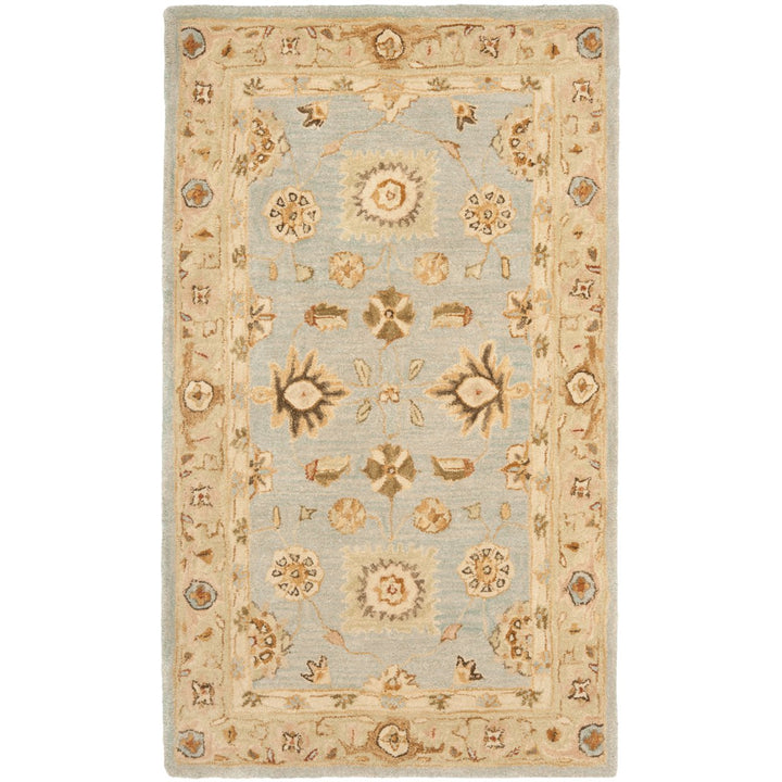 SAFAVIEH Anatolia AN556B Handmade Light Blue / Sage Rug Image 1