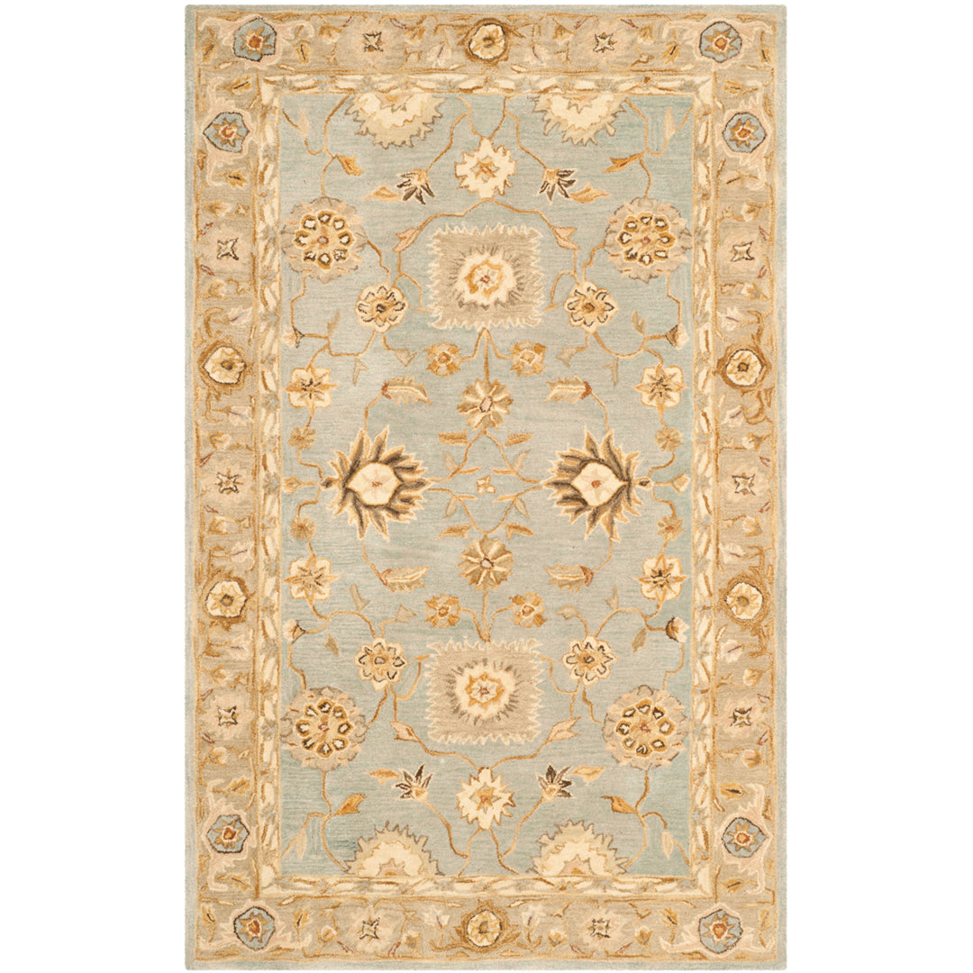 SAFAVIEH Anatolia AN556B Handmade Light Blue / Sage Rug Image 10