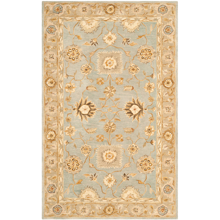 SAFAVIEH Anatolia AN556B Handmade Light Blue / Sage Rug Image 10