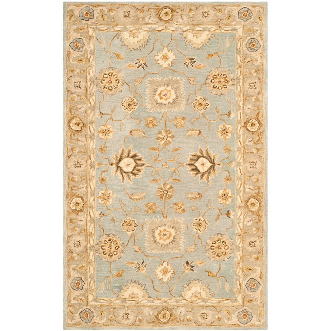 SAFAVIEH Anatolia AN556B Handmade Light Blue / Sage Rug Image 1