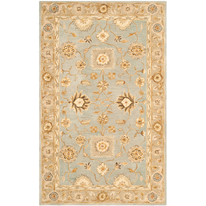 SAFAVIEH Anatolia AN556B Handmade Light Blue / Sage Rug Image 1