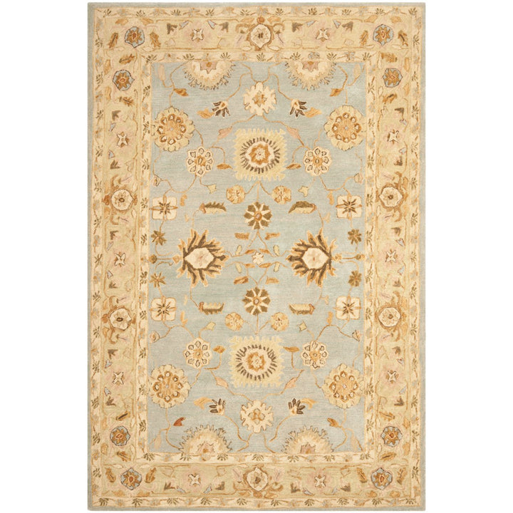 SAFAVIEH Anatolia AN556B Handmade Light Blue / Sage Rug Image 1