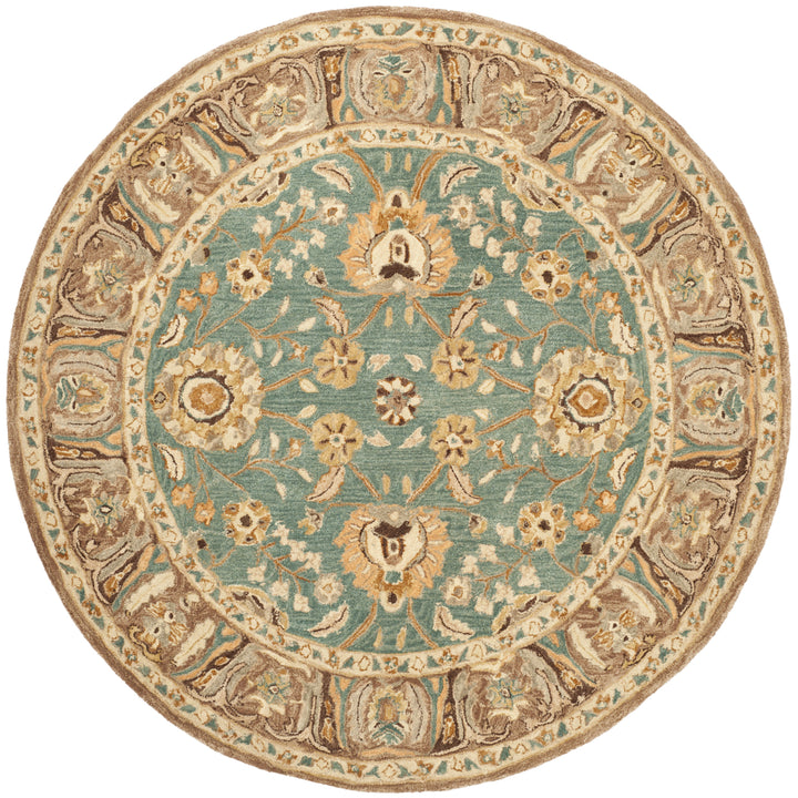 SAFAVIEH Anatolia AN558D Handmade Teal / Camel Rug Image 4