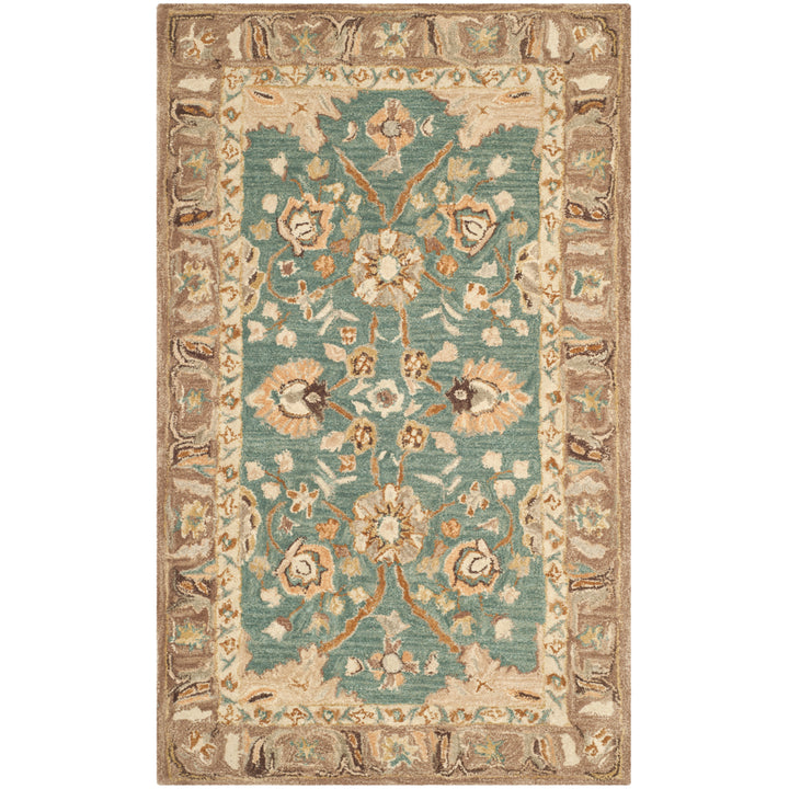 SAFAVIEH Anatolia AN558D Handmade Teal / Camel Rug Image 8