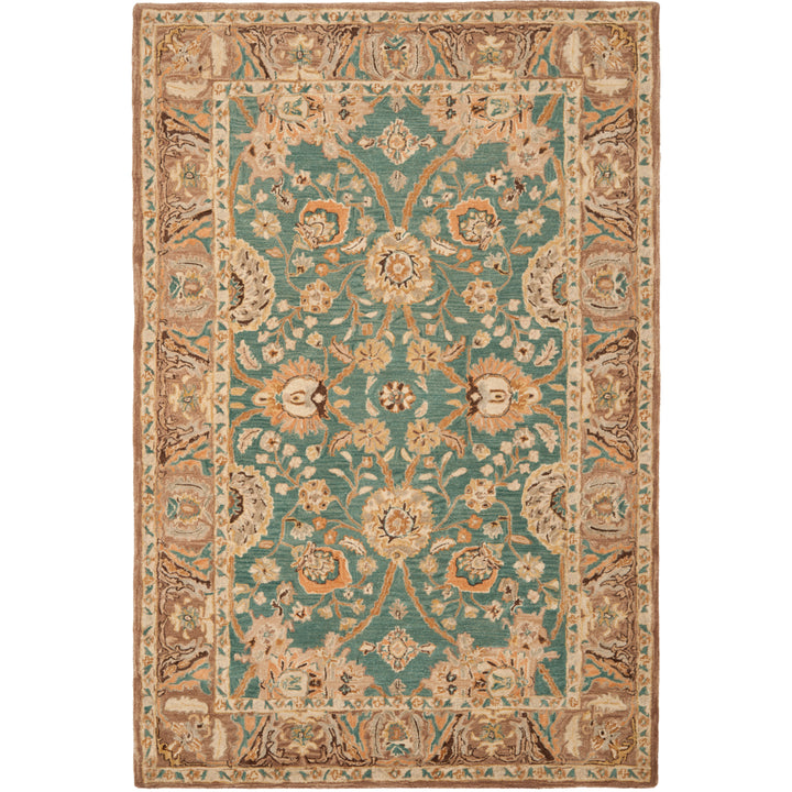 SAFAVIEH Anatolia AN558D Handmade Teal / Camel Rug Image 9