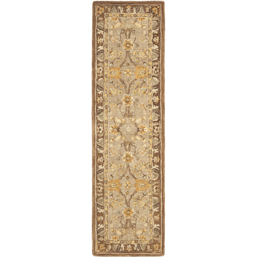 SAFAVIEH Anatolia AN558A Handmade Dark Grey / Brown Rug Image 4