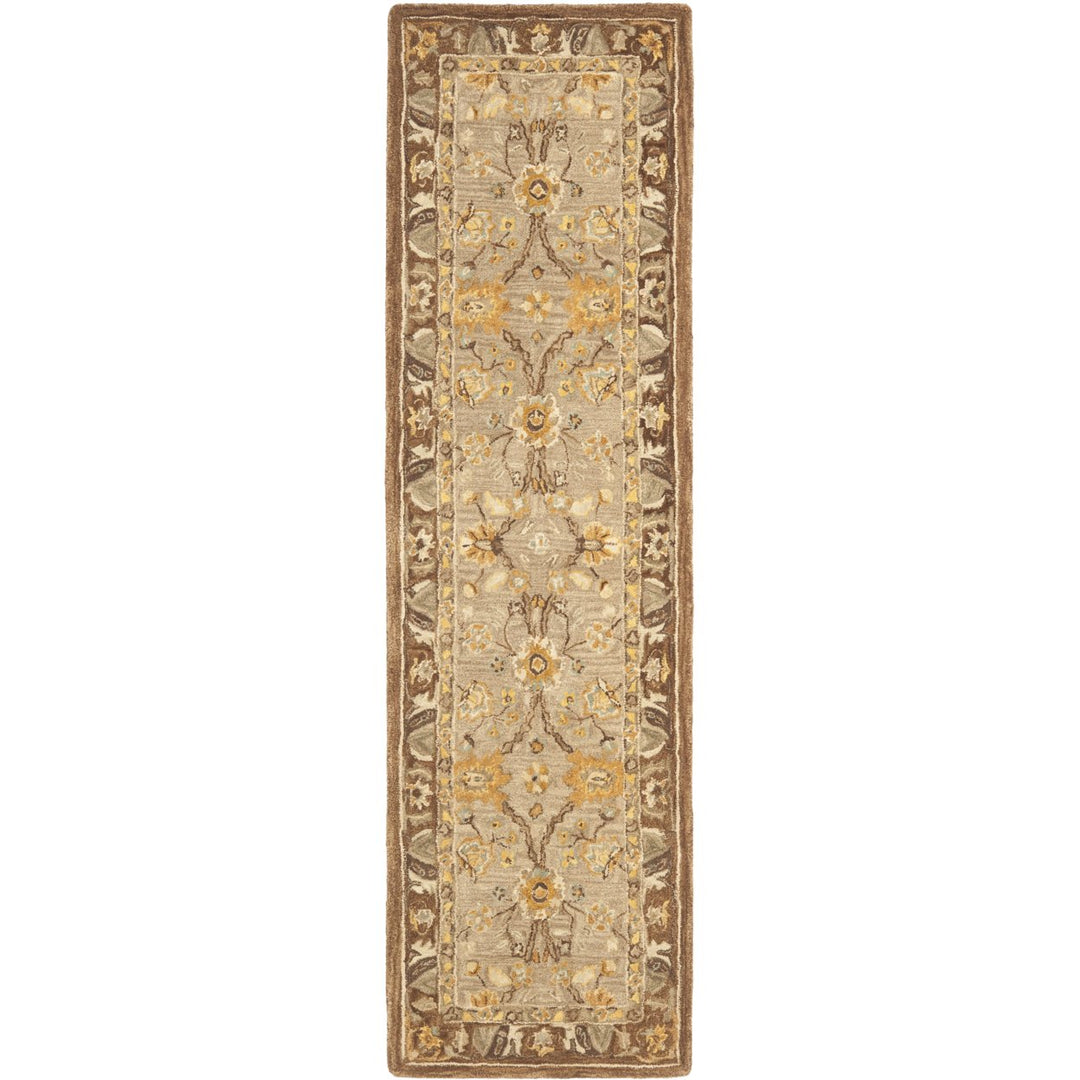 SAFAVIEH Anatolia AN558A Handmade Dark Grey / Brown Rug Image 1