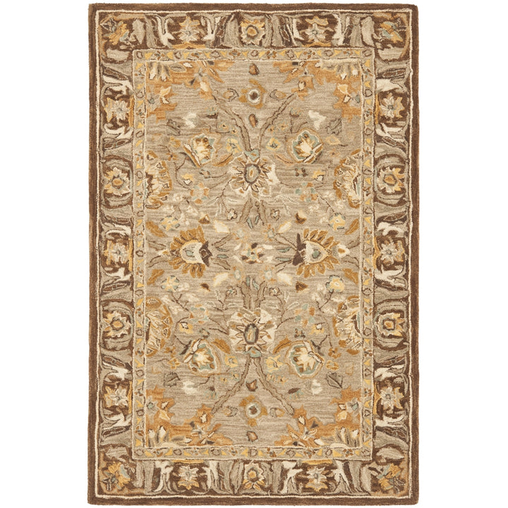 SAFAVIEH Anatolia AN558A Handmade Dark Grey / Brown Rug Image 5