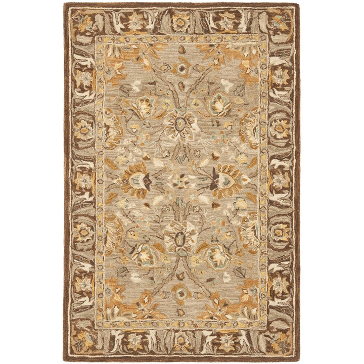 SAFAVIEH Anatolia AN558A Handmade Dark Grey / Brown Rug Image 1