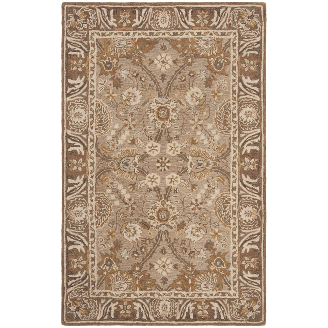 SAFAVIEH Anatolia AN558A Handmade Dark Grey / Brown Rug Image 1