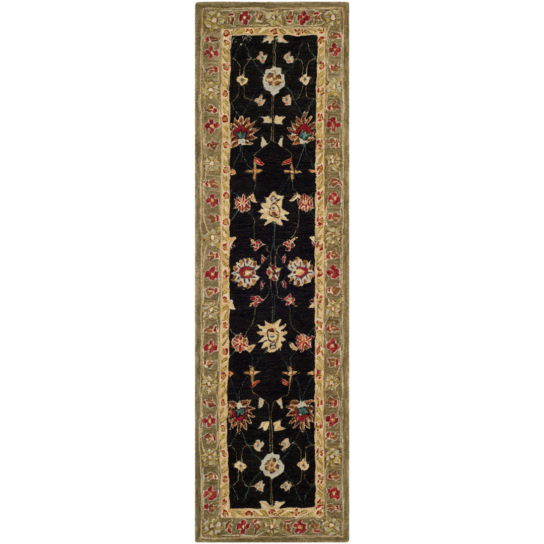 SAFAVIEH Anatolia AN561C Handmade Black / Green Rug Image 5