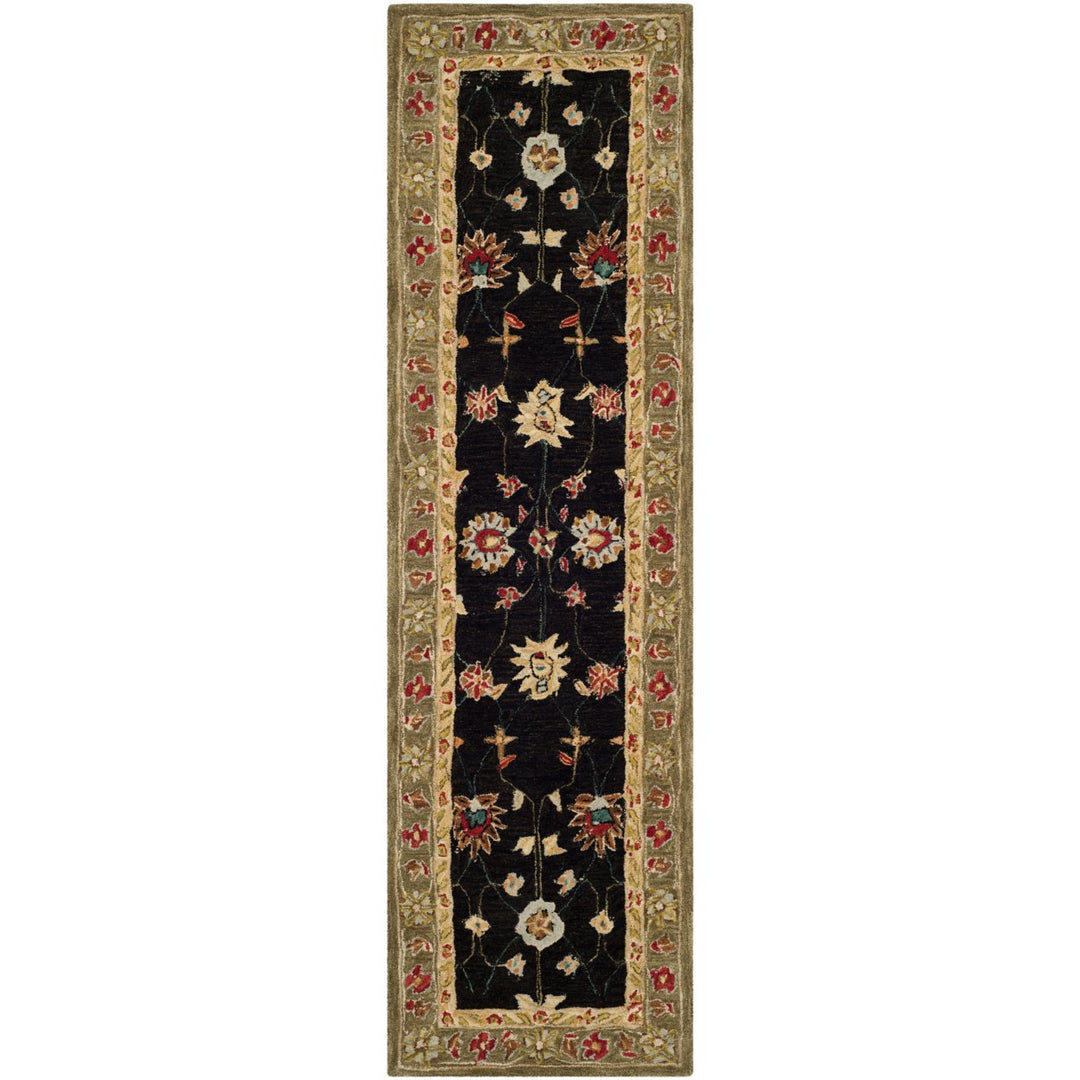 SAFAVIEH Anatolia AN561C Handmade Black / Green Rug Image 1