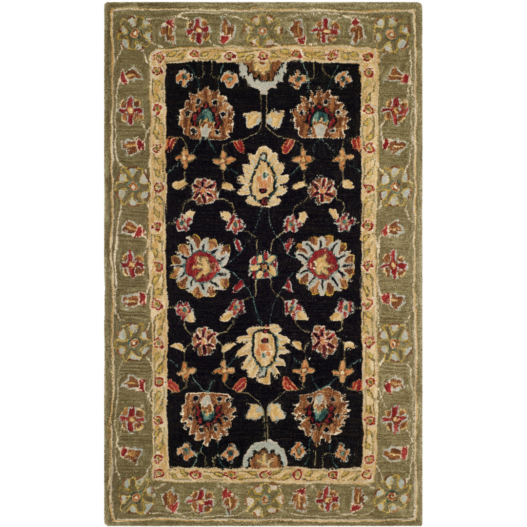 SAFAVIEH Anatolia AN561C Handmade Black / Green Rug Image 8