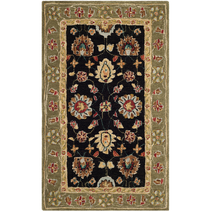 SAFAVIEH Anatolia AN561C Handmade Black / Green Rug Image 8