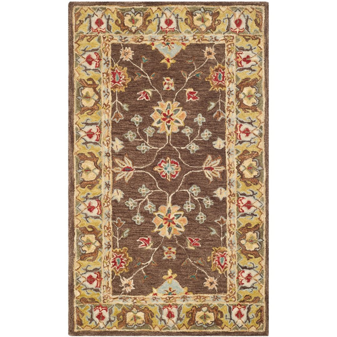 SAFAVIEH Anatolia AN562A Handmade Brown / Gold Rug Image 8