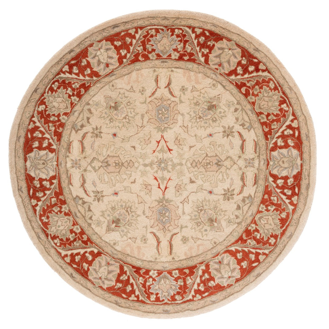 SAFAVIEH Anatolia AN569A Handmade Taupe / Red Rug Image 4