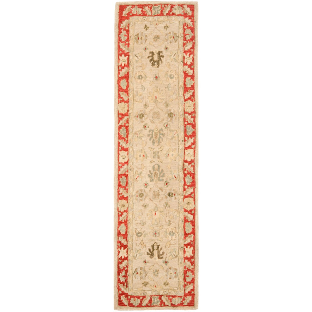 SAFAVIEH Anatolia AN569A Handmade Taupe / Red Rug Image 5