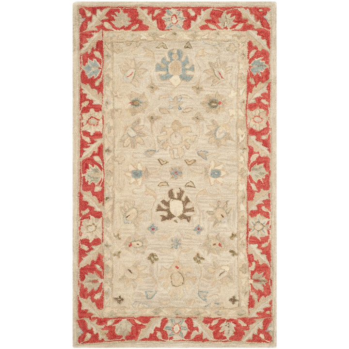 SAFAVIEH Anatolia AN569A Handmade Taupe / Red Rug Image 8