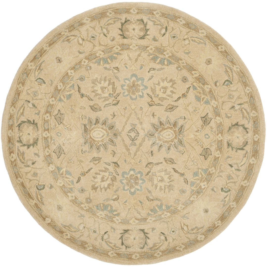 SAFAVIEH Anatolia AN572A Handmade Taupe / Blue Rug Image 4