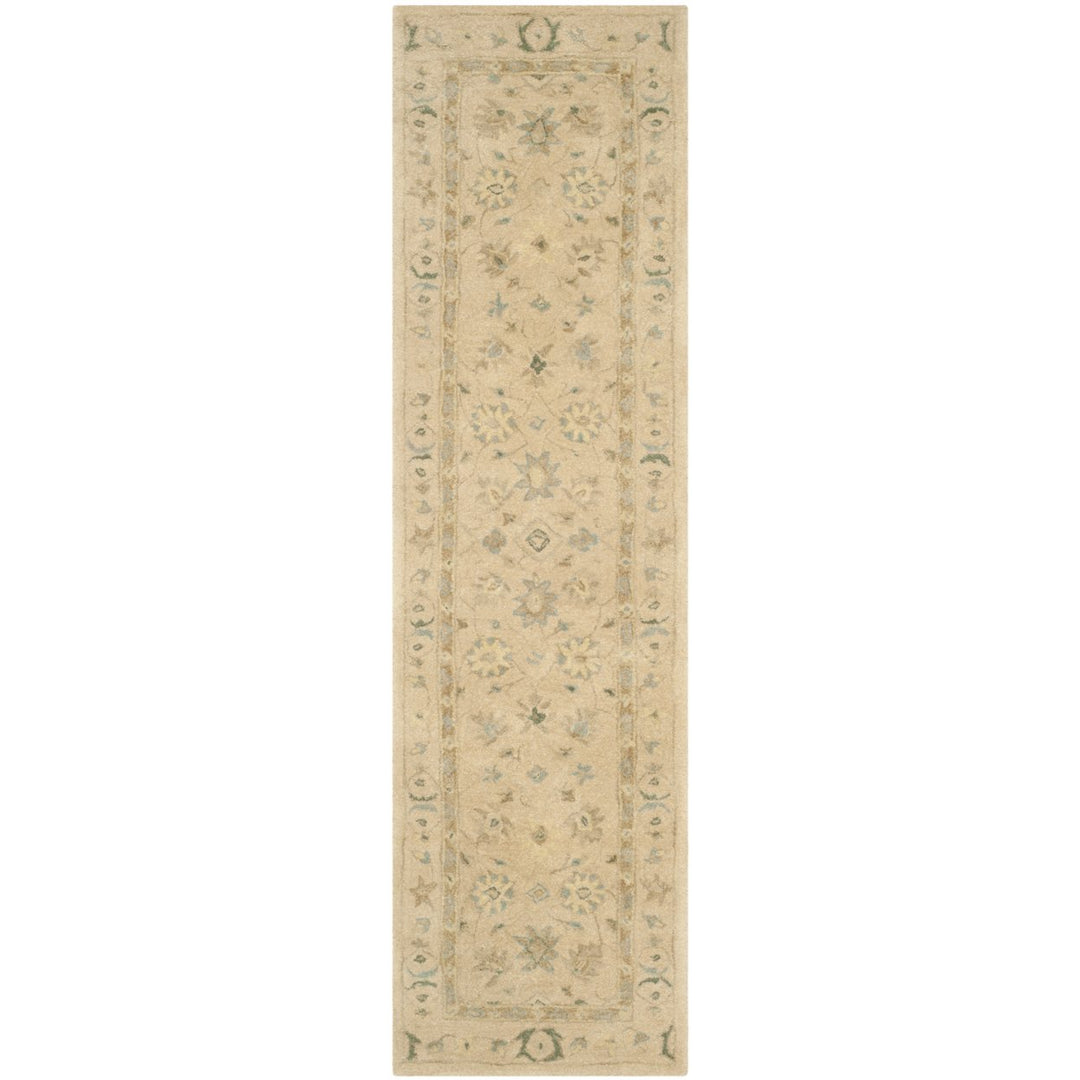 SAFAVIEH Anatolia AN572A Handmade Taupe / Blue Rug Image 5