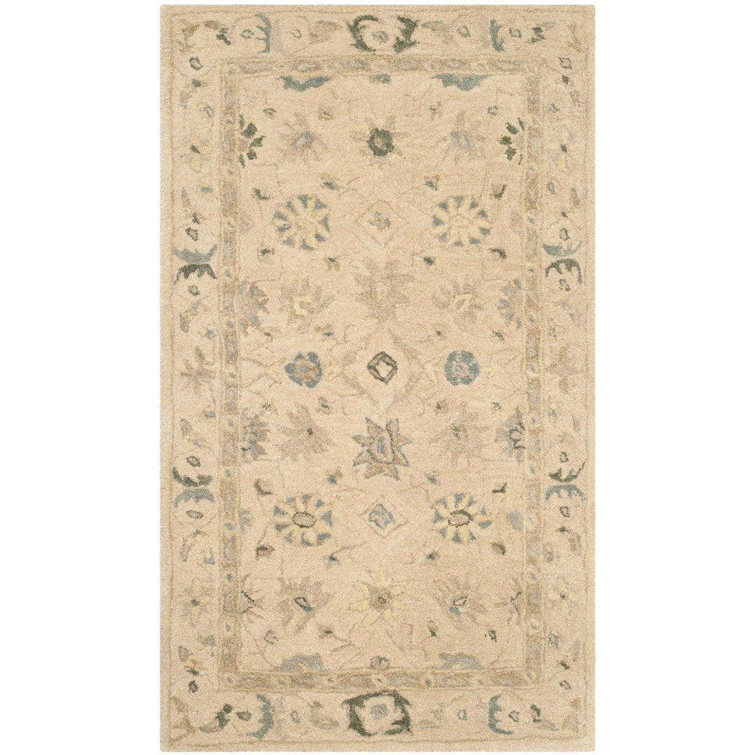 SAFAVIEH Anatolia AN572A Handmade Taupe / Blue Rug Image 8