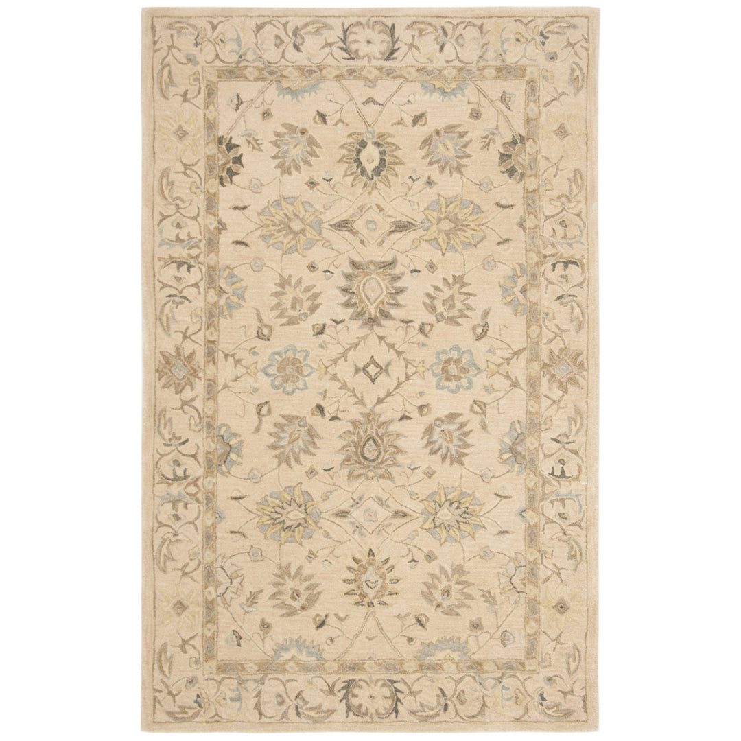 SAFAVIEH Anatolia AN572A Handmade Taupe / Blue Rug Image 9