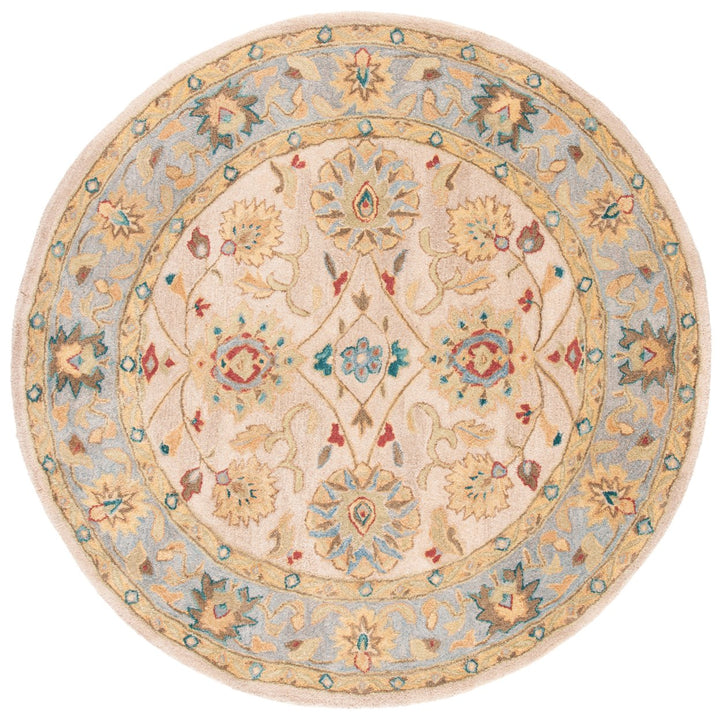 SAFAVIEH Anatolia AN580D Handmade Ivory / Blue Rug Image 4