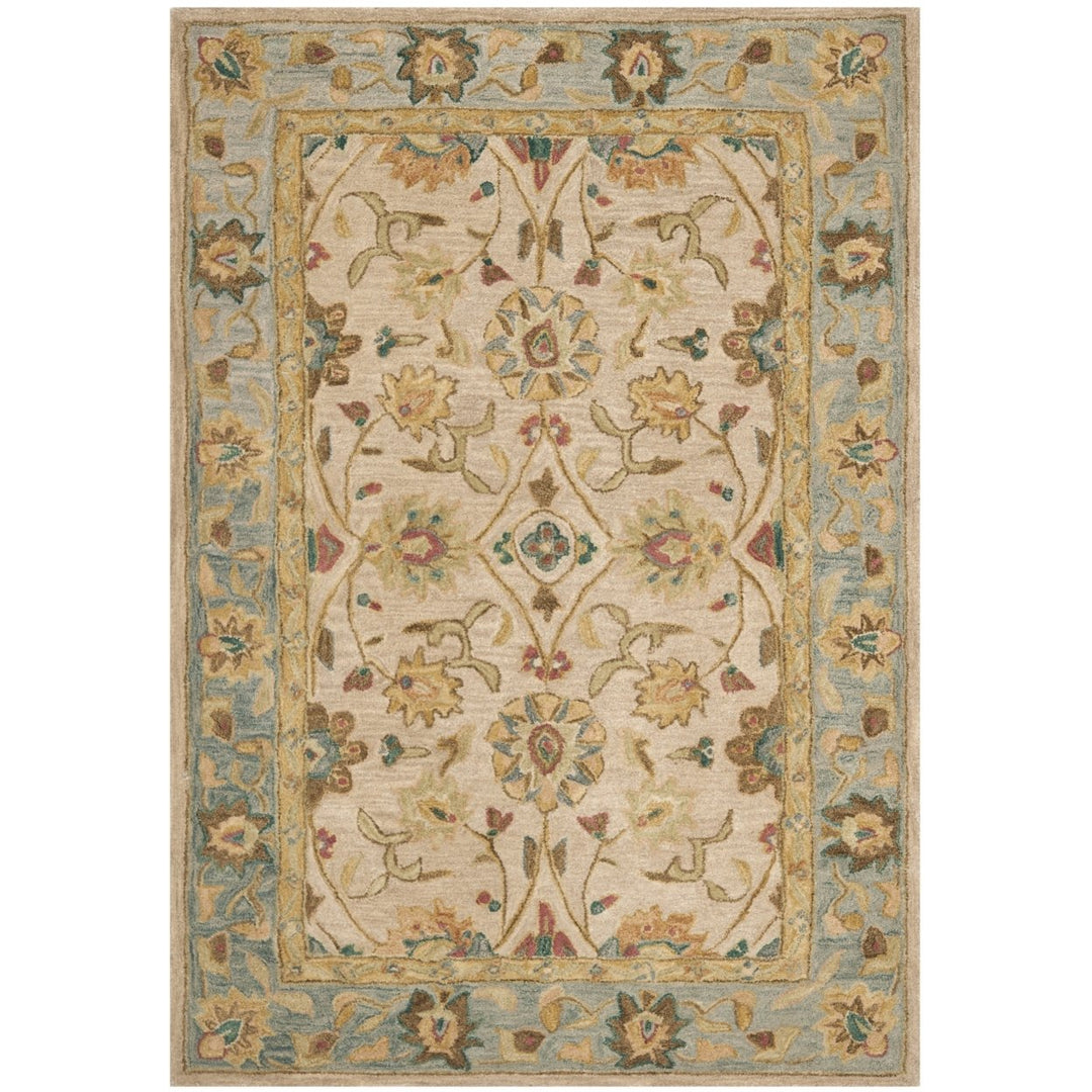 SAFAVIEH Anatolia AN580D Handmade Ivory / Blue Rug Image 8