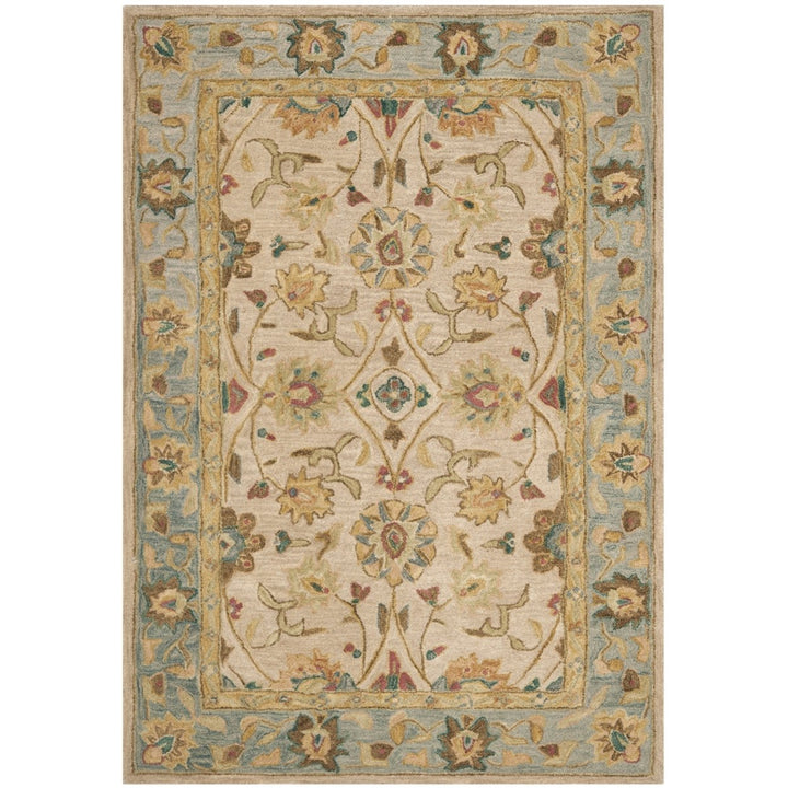 SAFAVIEH Anatolia AN580D Handmade Ivory / Blue Rug Image 8