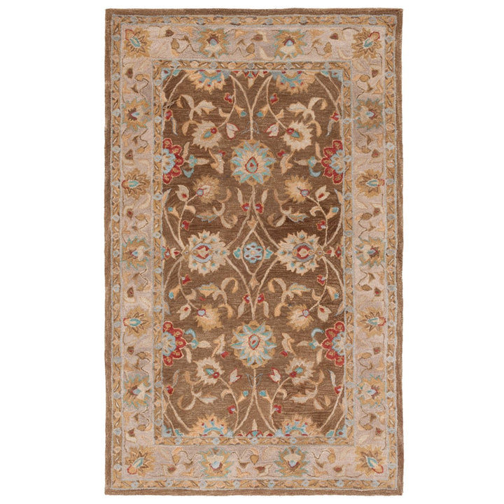 SAFAVIEH Anatolia AN580F Handmade Brown / Ivory Rug Image 10