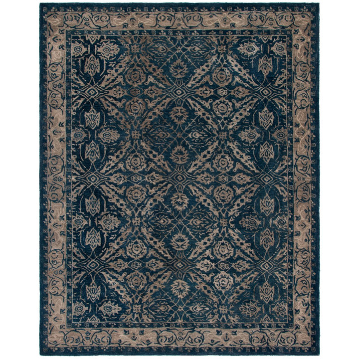 SAFAVIEH Anatolia AN583A Handmade Navy / Ivory Rug Image 1