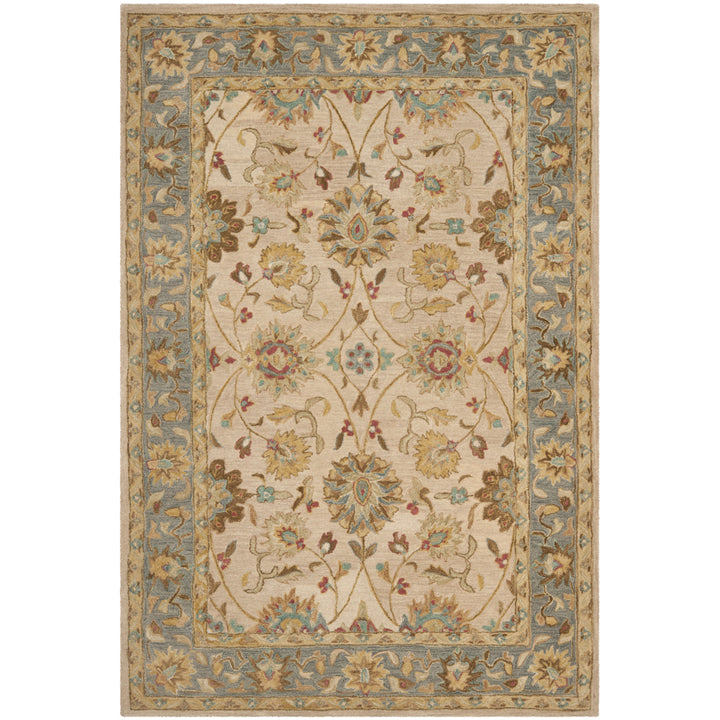 SAFAVIEH Anatolia AN580D Handmade Ivory / Blue Rug Image 11