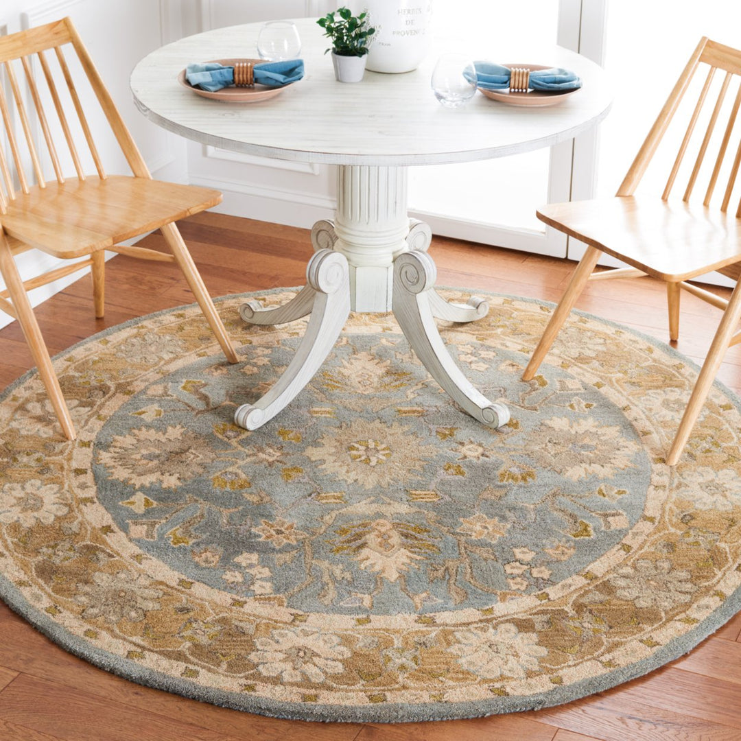 SAFAVIEH Anatolia AN585D Handmade Light Blue / Taupe Rug Image 2