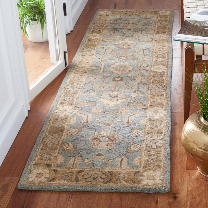 SAFAVIEH Anatolia AN585D Handmade Light Blue / Taupe Rug Image 3