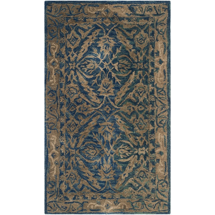 SAFAVIEH Anatolia AN583A Handmade Navy / Ivory Rug Image 7