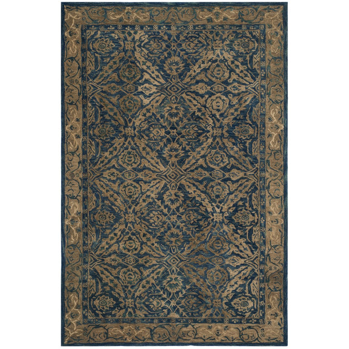 SAFAVIEH Anatolia AN583A Handmade Navy / Ivory Rug Image 8