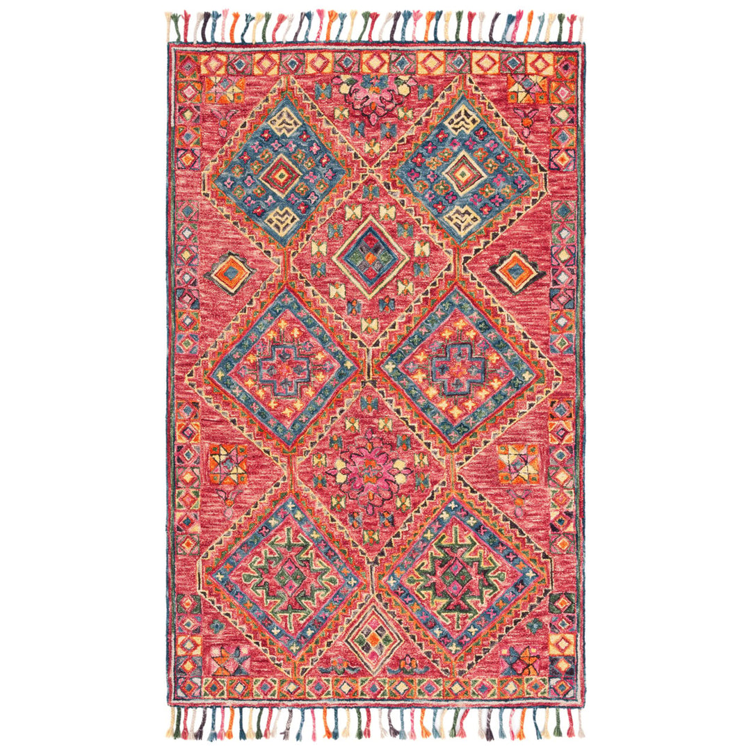 SAFAVIEH Aspen Collection APN111Q Handmade Red / Blue Rug Image 1