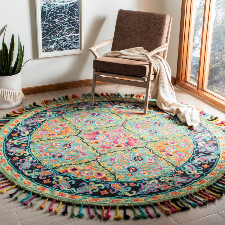 SAFAVIEH Aspen APN114Y Handmade Light Green / Black Rug Image 2