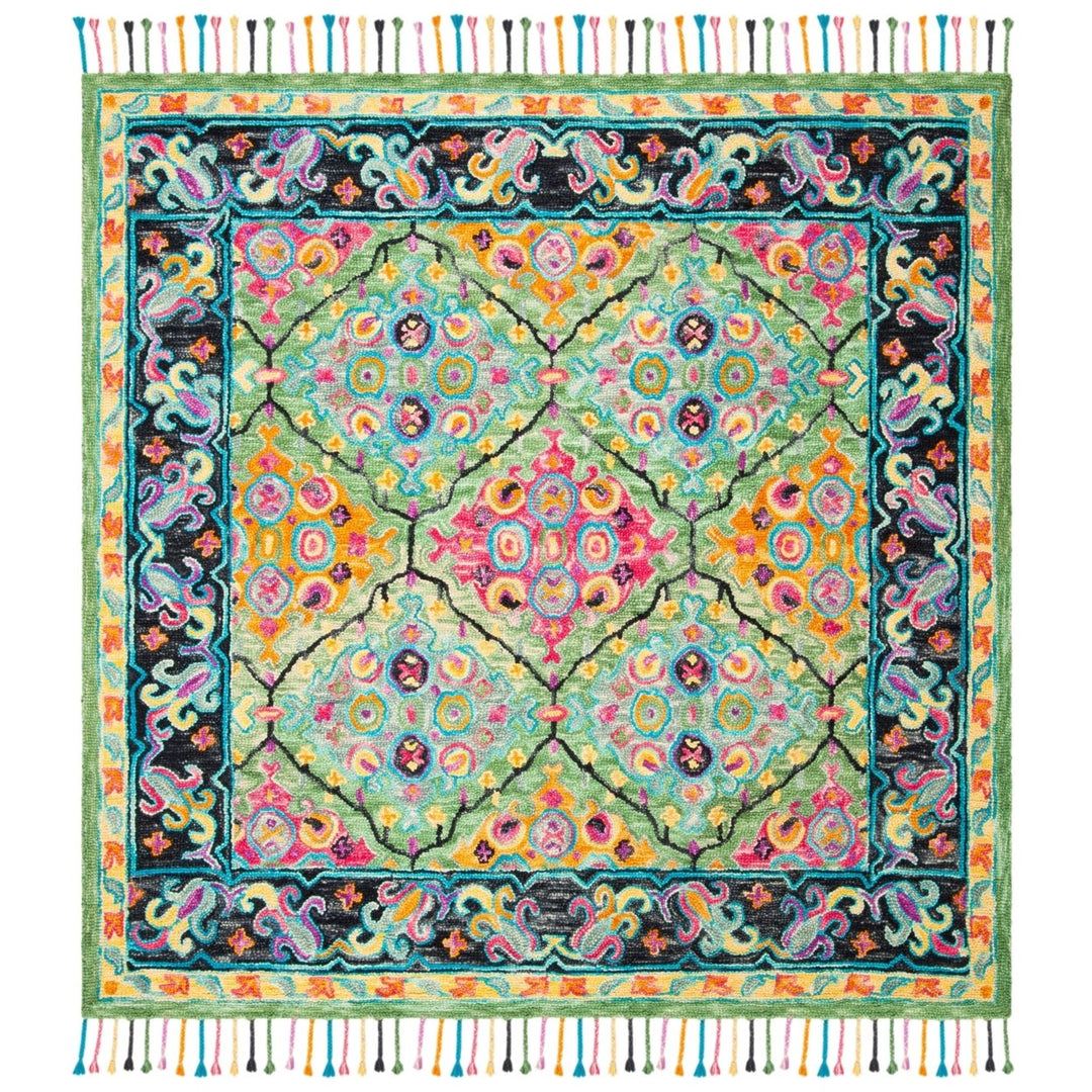 SAFAVIEH Aspen APN114Y Handmade Light Green / Black Rug Image 6